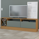 Ver imagem 1 de Rack para Tv até 75 Polegadas 2 Portas Denver Carvalho Dakar/cinza Vulcano 0671 - Soluzione