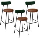 Ver imagem 1 de Kit 03 Banquetas Baixa Cozinha Sala Jantar Bancada Milão L02 Facto Verde Musgo Marrom - lyam decor L