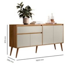 Aparador Ravi Buffet Moderno,160 Cm, Pés Palito, Estilo Escandinavo Peternella - 7