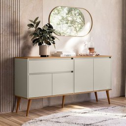 Aparador Ravi Buffet Moderno,160 Cm, Pés Palito, Estilo Escandinavo Peternella - 5