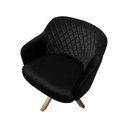 Ver imagem 7 de Kit 2 Poltronas Decorativas Kitana Pés Madeira Giratório Veludo Preto - Gran Belo