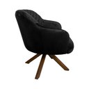 Ver mais imagens de Kit 2 Poltronas Decorativas Kitana Pés Madeira Giratório Veludo Preto - Gran Belo