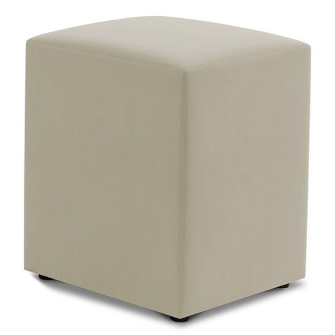 Puff Decorativo Sala de Estar Quadrado 36x47cm Sintético Bege - Desk Design