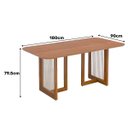 Ver imagem 3 de Mesa Regia 1,80 com 6 Cadeiras Buriti Conjunto Jantar com Tampo de Madeira Madeira/cinamomo/linho