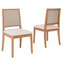 Ver mais imagens de Mesa Regia 1,80 com 6 Cadeiras Buriti Conjunto Jantar com Tampo de Madeira Madeira/cinamomo/linho