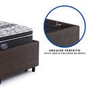 Ver mais imagens de Bicama Box Solteiro Courino Linho Marrom 88x188 com Dois Colchões Gransleep Molas Ecoflex