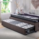 Ver imagem 3 de Bicama Box Solteiro Courino Linho Marrom 88x188 com Dois Colchões Gransleep Molas Ecoflex
