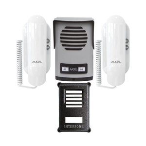 Kit Porteiro Eletrônico Coletivo 2 Ponto + Protetor Agl