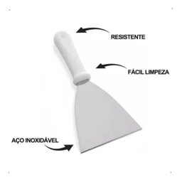 Espátula Reta 4" de Aço Inox Chapeiro Pizza Hambúrguer - 3