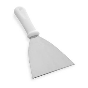 Espátula Reta 4" de Aço Inox Chapeiro Pizza Hambúrguer