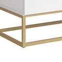 Ver imagem 5 de Kit 2 Mesa de Cabeceira Criados Branco 60cm Industrial Pés de Ferro Dourado 2 Gavetas Puxadores Cava