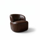 Ver imagem 3 de Poltrona de Couro Legítimo Giratória Luna