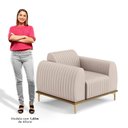 Ver imagem 5 de Kit 2 Poltronas Decorativas Base Gold D06 Suede C-309 Bege