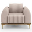 Ver imagem 4 de Kit 2 Poltronas Decorativas Base Gold D06 Suede C-309 Bege