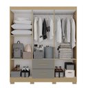 Ver imagem 2 de Guarda Roupa Casal Catar Premium 6 Portas 2 Gavetas MDP com Espelho Carvalho-Grafite 150cm