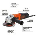 Ver imagem 2 de Esmerilhadeira Angular G650K5 650W para Corte e Desbaste 110V Preto Black + Decker