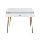 Ver imagem 3 de Escrivaninha Liva 1 Gaveta 100% MDF Pés em Madeira 90 cm X 53 cm Branca