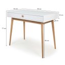Ver imagem 4 de Escrivaninha Liva 1 Gaveta 100% MDF Pés em Madeira 90 cm X 53 cm Branca