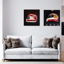 Ver imagem 2 de Conjunto de 2 Quadros 3D Helmet NP BT52 e 88 Branco - Gran Belo Quadro 3D Capacete F1