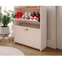 Ver imagem 2 de Sapateira Closet, Decorativo para Sala Quarto Hall Entrada, Multiuso, Off White/Cinmomo, Design Mode