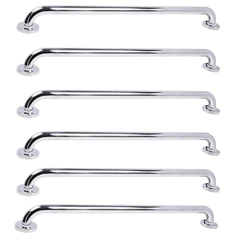 Barra de Apoio 70cm Aço Inox Kit 6 Unidades Idoso Criança Gestante Banheiro Box Casa Acessibilidade 
