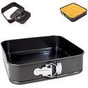 Ver imagem 4 de Kit 3 Forma Bolo Torta Fundo Removivel Assadeira Quadrada Antiaderente Multiuso Preto Fosco