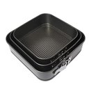 Ver imagem 1 de Kit 3 Forma Bolo Torta Fundo Removivel Assadeira Quadrada Antiaderente Multiuso Preto Fosco