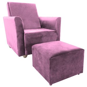 Poltrona Infantil Angel + Puff Rosa