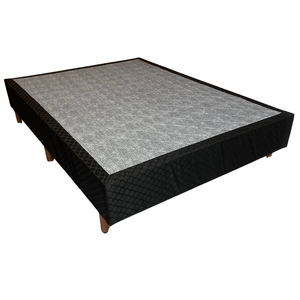 Base Box Casal Somier Preta 138x188x25 + Pés