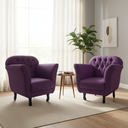Ver imagem 2 de Kit 2 Poltronas Decorativa Dália Veludo Roxo