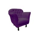 Ver imagem 5 de Kit 2 Poltronas Decorativa Dália Veludo Roxo