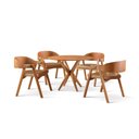 Ver imagem 3 de Conjunto de Mesa Redonda 100 cm com 4 Cadeiras Luna Marrom/Caramelo