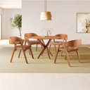 Ver imagem 1 de Conjunto de Mesa Redonda 100 cm com 4 Cadeiras Luna Marrom/Caramelo Yescasa