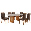 Ver imagem 2 de Mesa de Jantar Carolina 180cm Tampo MDF Vidro com 6 Cadeiras Yasmin