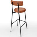 Ver mais imagens de Kit 06 Banquetas Altas Cozinha Bar Sala De Jantar Em Aço Milão L02 Couríssimo Camel - Lyam Decor