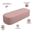 Ver imagem 4 de Kit 02 Puffs Decorativo Orgânico para Living Quarto 160cm Doha W01 Linho Rosa - Lyam Decor