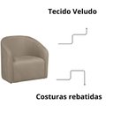 Ver imagem 7 de Kit 2 Poltrona Decorativa Recepção Sala de Estar Lara Veludo Cor:bege