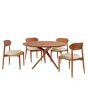 Ver imagem 2 de Conjunto Sala de Jantar Mesa 135cm Tampo Redondo Laminado e 4 Cadeiras Hope