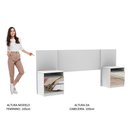 Ver imagem 4 de Cabeceira Extensível Madesa com 2 Mesas Laterais com Espelho - Branco