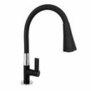 Ver imagem 3 de Torneira Gourmet para Cozinha ABS com Cano Flexível Dois Jatos Preto Base Bancada Mesa Pia Cone Luxo