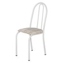 Ver imagem 3 de Kit 6 Cadeiras de Cozinha Califórnia Estampado Rattan Bege Pés de Ferro Branco - Pallazio