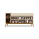 Ver imagem 4 de Buffet Adega com 3 Portas e 3 Gavetas em MDF Cedro Passion Premium Bege/Off White
