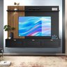 Painel Para TV Até 70 Polegadas Ripado Preto Fosco Noce Milano Dali Shop JM - 1