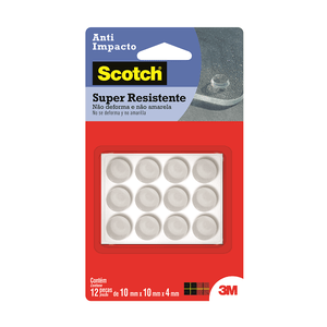 Anti-impacto / Gota Silicone Redondo M 10x10x4mm com 12un 3m