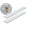 Ver imagem 2 de Kit 2 Prateleira Branca 70X10 + Suporte Flutuante Mdf Organizadora Decoração Cozinha Banheiro Sala