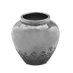 Vaso de Cerâmica Prateado Colonial Rustico para Decoração Espressione Vaso Decorativo Prata, Vaso Pr - 2