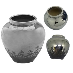 Vaso de Cerâmica Prateado Colonial Rustico para Decoração Espressione Vaso Decorativo Prata, Vaso Pr