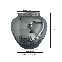 Vaso de Cerâmica Prateado Colonial Rustico para Decoração Espressione Vaso Decorativo Prata, Vaso Pr - 7