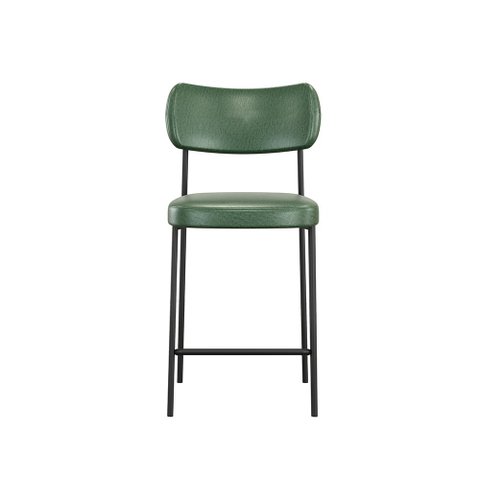 Banqueta Cozinha Média Encosto Industrial Kit 6 Nile Sintético PU a08 - D'Rossi