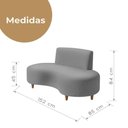 Ver imagem 3 de Sofá Orgânico Crslr-Sof 3 Lugares Curvo 152cm Cinza Veludo Multimóveis